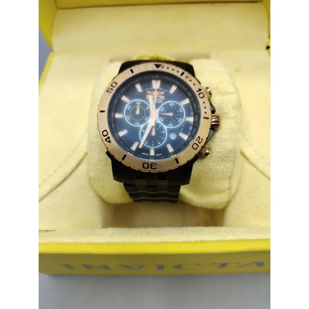 Invicta Men’s Pro Diver Chronograph Black Copper Plated Stainless Steel Watch